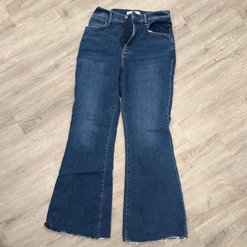 Abercrombie & Fitch Dark Blue the Flare ultra high rise Jeans